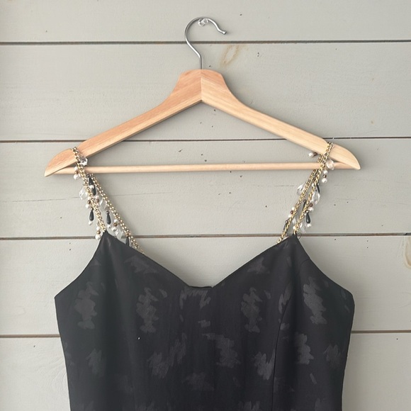 Vintage Jackie K Little Black Dress | Beaded Straps | Size 9/10 (M) - Picture 2 of 7